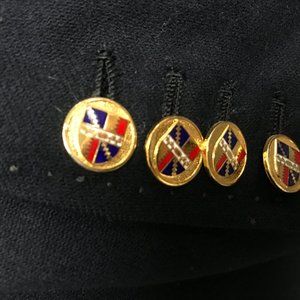 Vintage black double breasted blaze gold enamel 14 buttons Holland Sherry 40 9ct